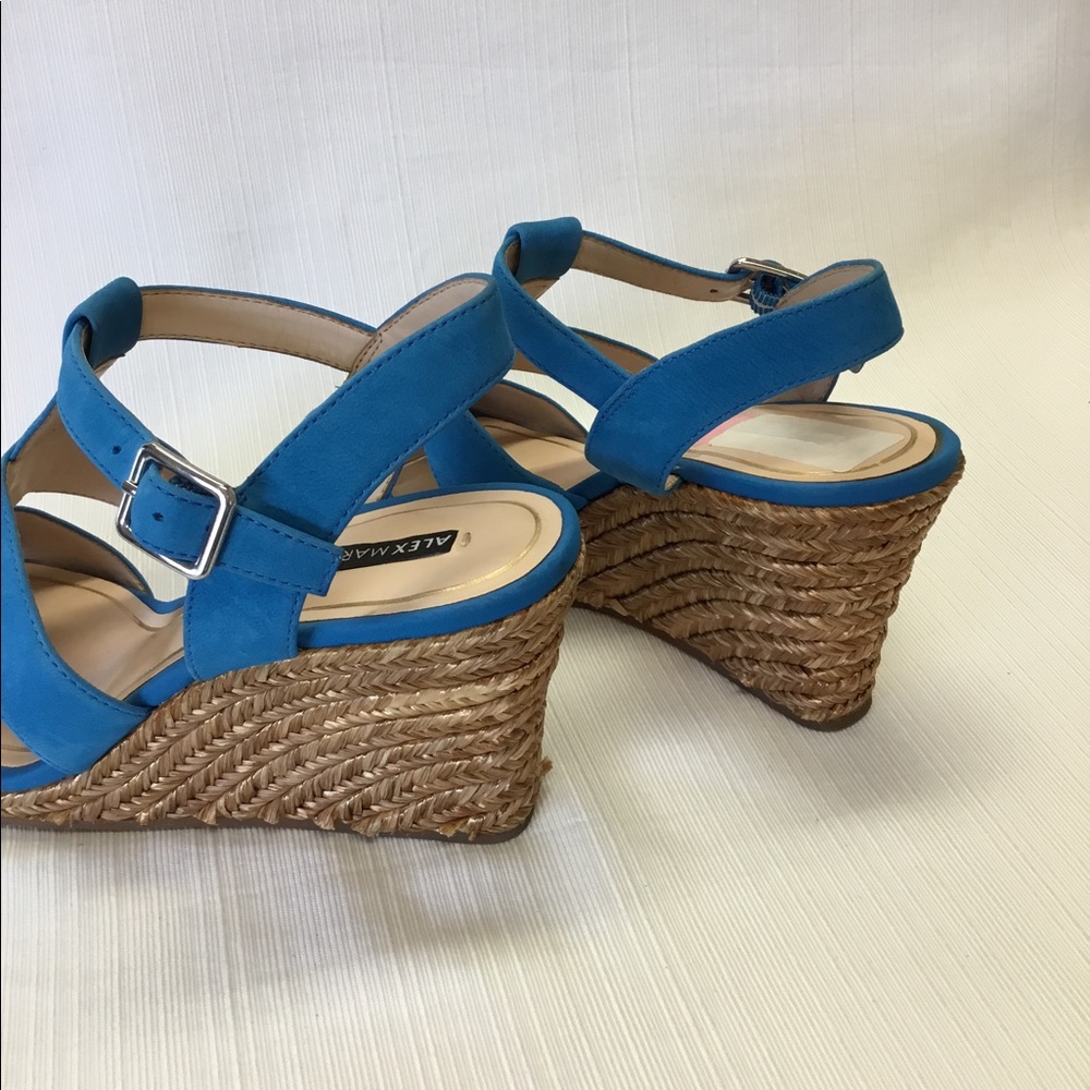Alex Marie Blue Suede Wedges - Picture 6 of 8